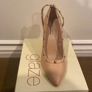 Glaze stud stilettos heels